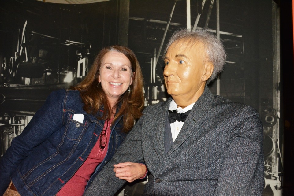Thomas Edison Happily Poses with Visitors