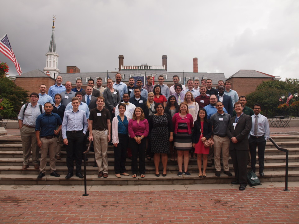 Attendees from the Atlantic and Northeast Regions of NAYGN pose together outside MPR's main campus.
