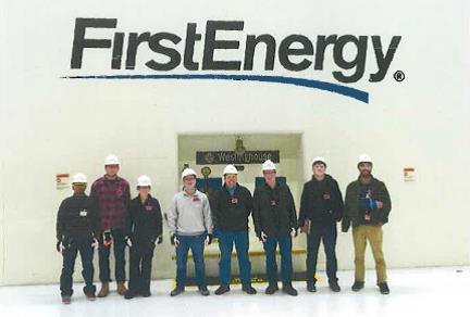Pitt engineering students pose for a photo on the Beaver Valley Unit 1 Turbine Deck.