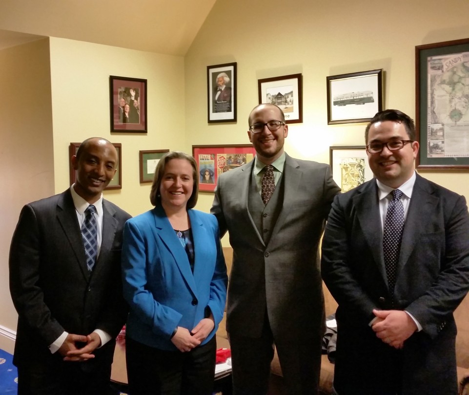 Hiruy Hadgu and Matthew Bowen of AREVA TN and Joshua Madrigal of AREVA Government Affairs Meet with Maryland House Majority Leader Anne Kaiser 