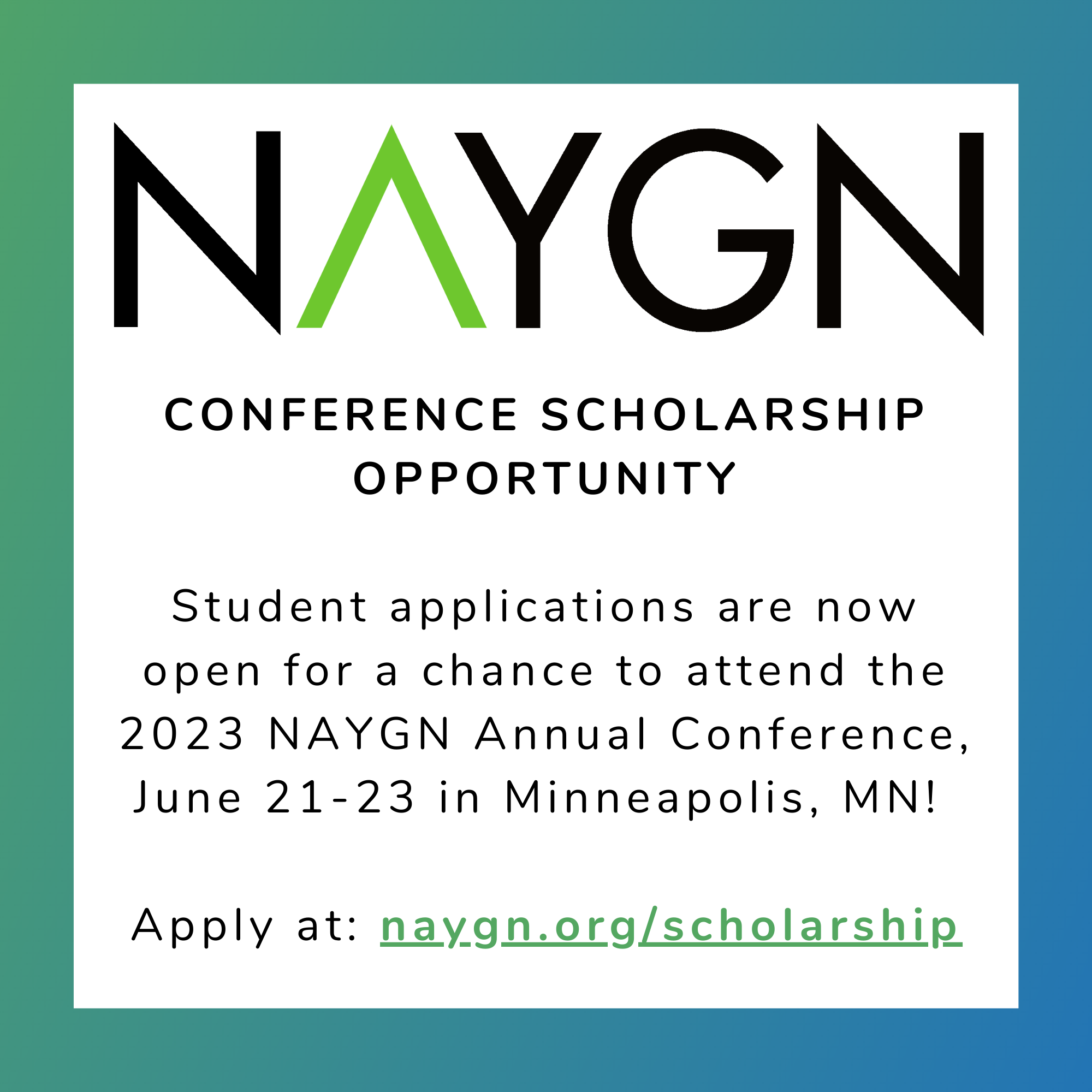 NAYGN Conference Scholarship Opportunity NAYGN